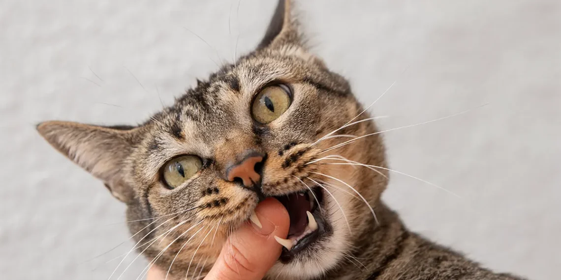 kucing sering menggigit tangan dan kaki manusia